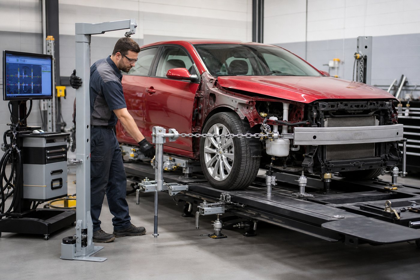 Uni-body straightening services from A1 Class Auto Body in Paterson, NJ